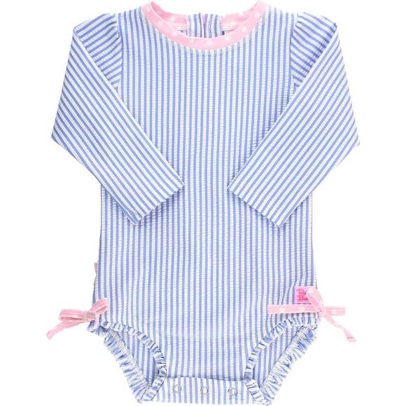 Rufflebutts Pink Ruffle Swimsuit 3-6 months seeksucker bathing suit - Picture 3 of 10